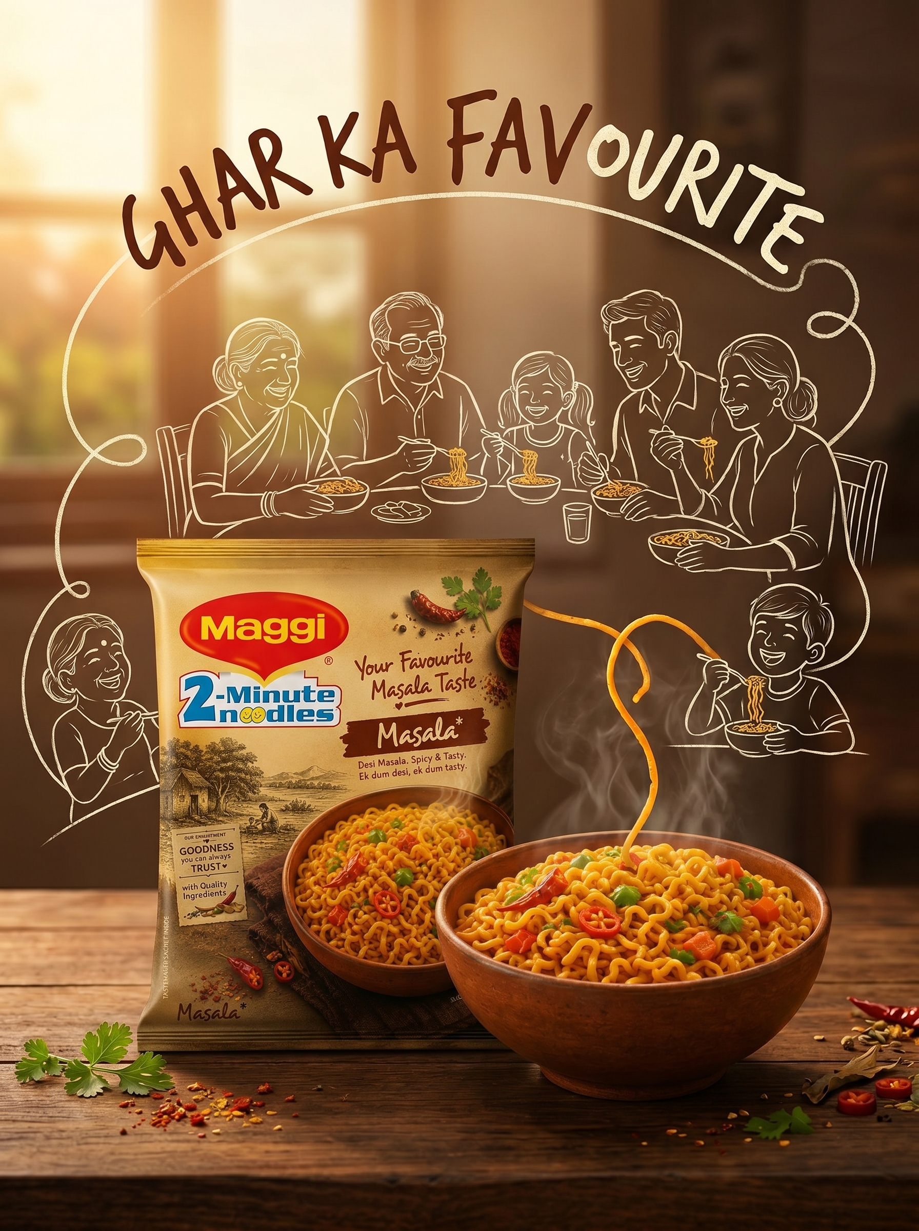 Ghar Ka Favourite Line-Art Narrative