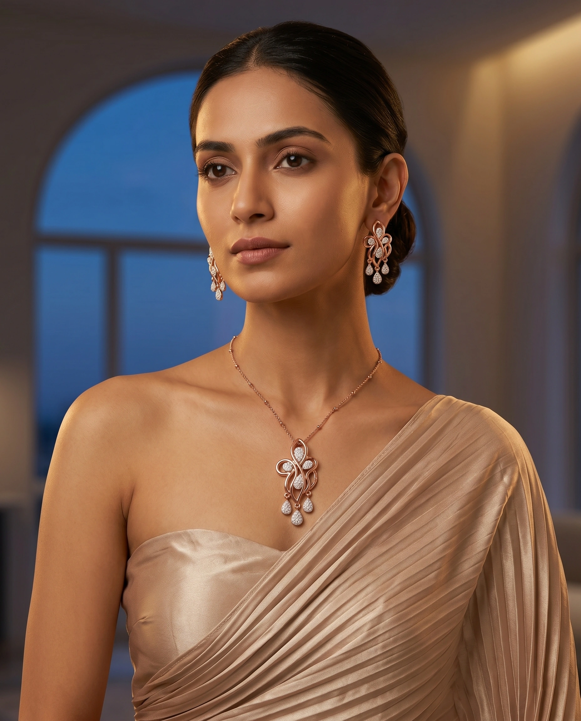 AI-generated modern jewellery campaign — after