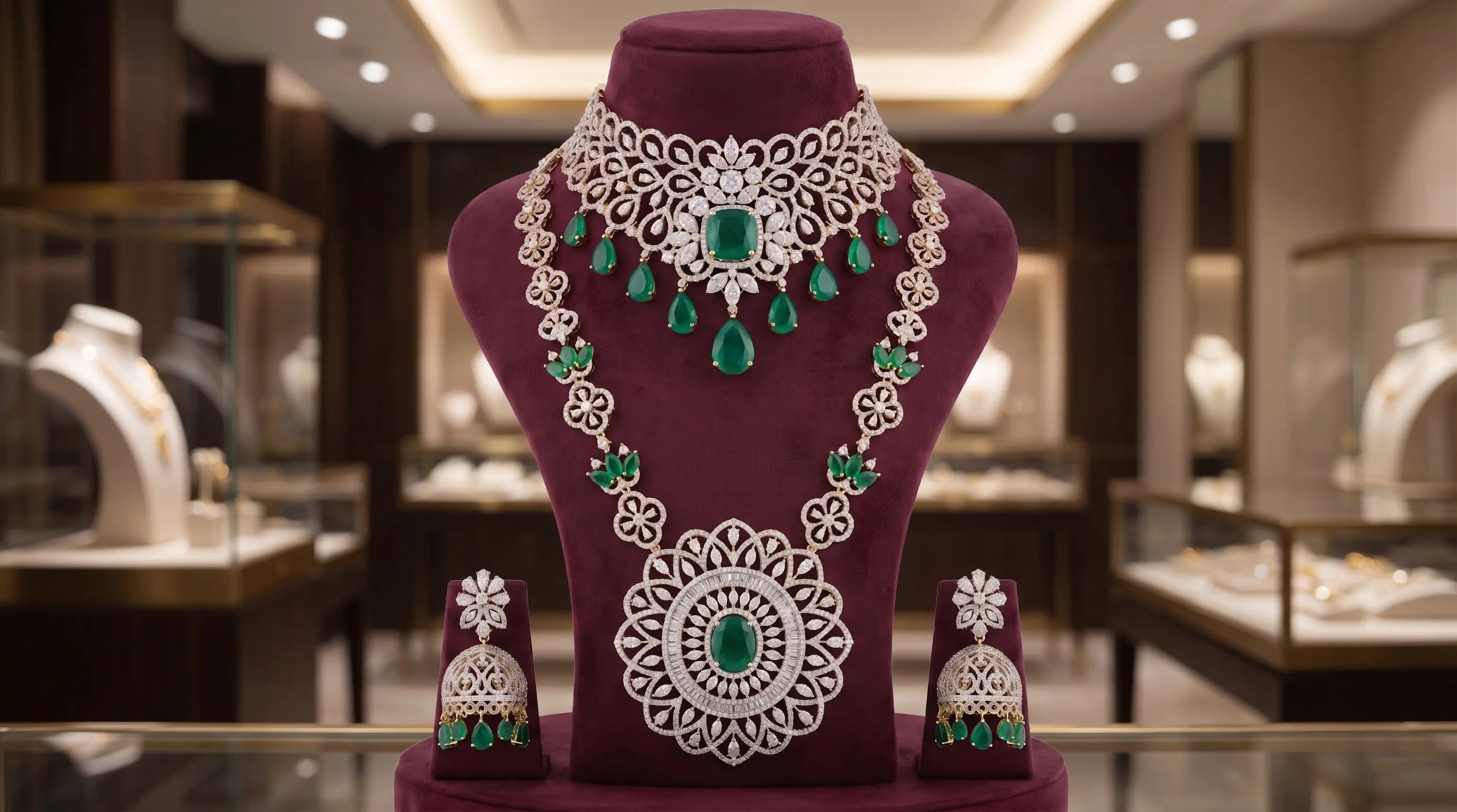 Raw Necklace on Display